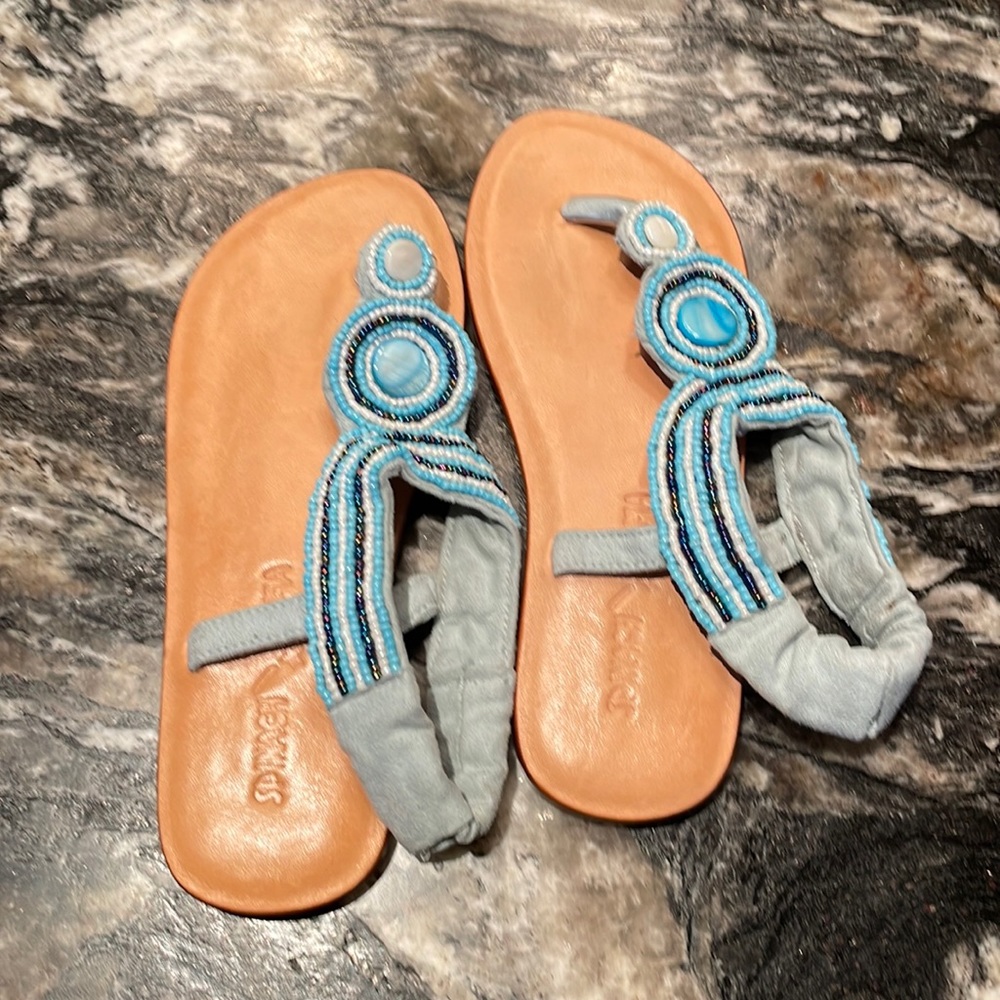 Spinach Mafia Girls’ Beaded Sandals